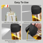 2-in-1 Oil Sprayer & Dispenser for Kitchen, 500ml, Black
