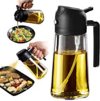 2-in-1 Oil Sprayer & Dispenser for Kitchen, 500ml, Black